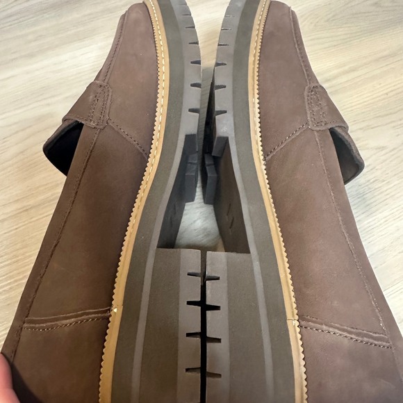 TOMS Cara Loafers Oak Brown Leather Lug Sole Penny Shoes 10021357 Womens 11 - Picture 6 of 8